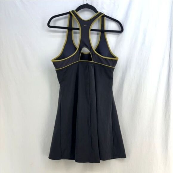 Speedo Womens Black Racerback Frock Style Athletic Tennis Dress Size 16 - Picture 2 of 9